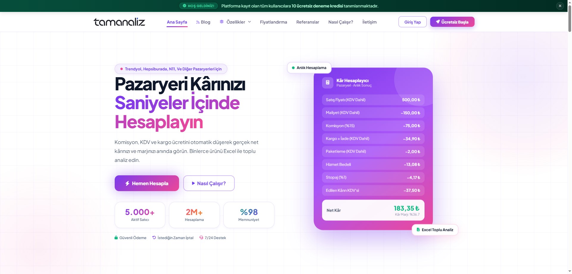 TamAnaliz Kurumsal SaaS ve Analitik Platformu