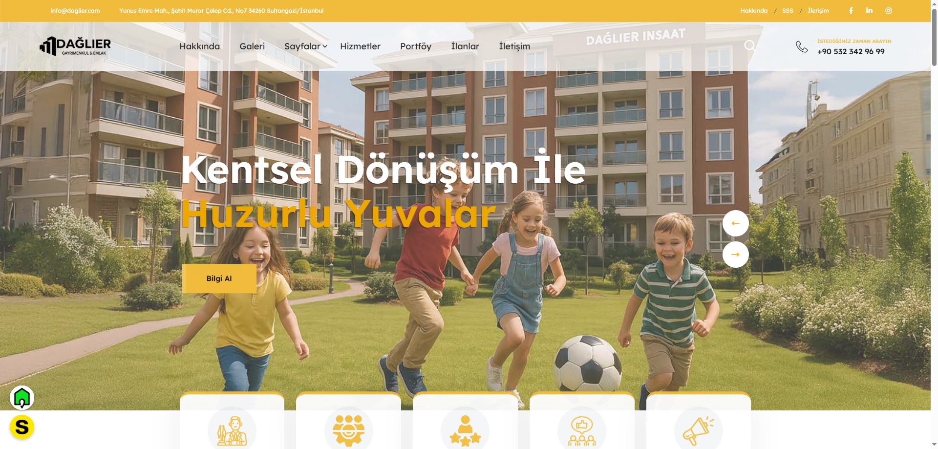 Dağlıer Kurumsal Emlak Sitesi & Reklam Kurulumları